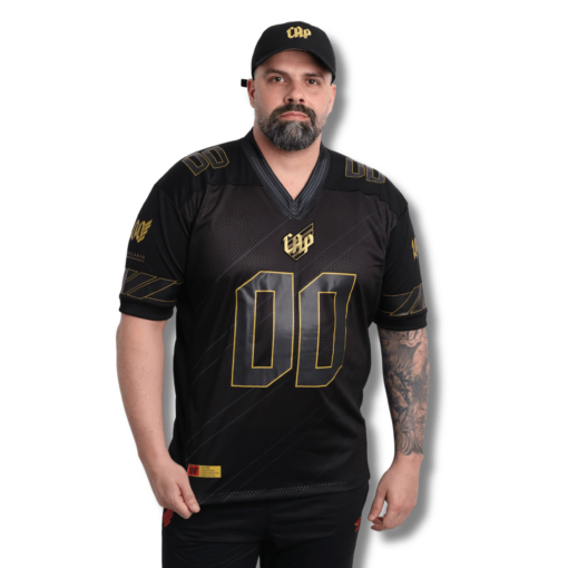 Camisa Masculino CAP Futebol Americano Jersey 2024 - Preto e Dourado