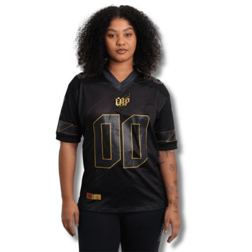 Camisa Feminina CAP Futebol Americano Jersey 2024 - Preto e Dourado