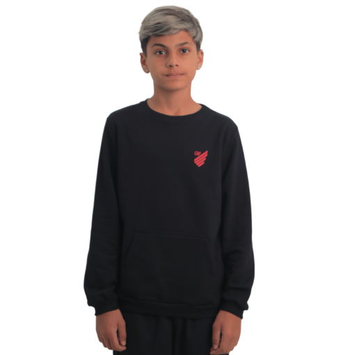 Blusa Moletom Infanto Juvenil Athletico Preto - Image 2